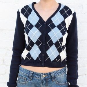 Brandy melville argyle cardigan